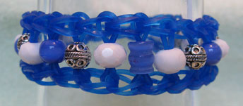 [Carolyn's Blue and White and Silver Rainbow Loom]